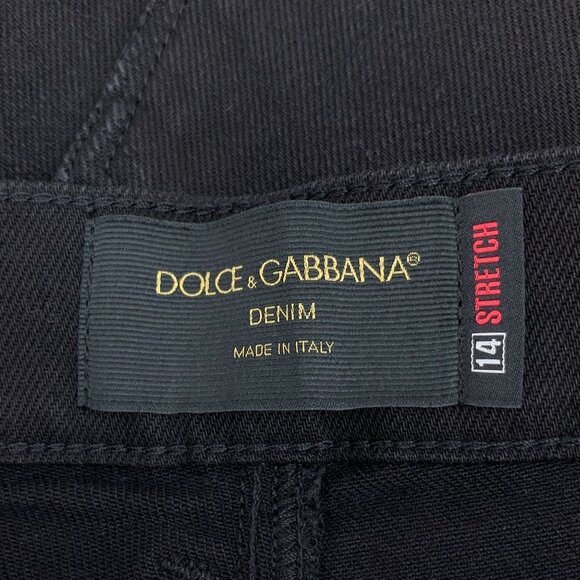 Dolce & Gabbana Black Denim Slim-Fit Stretch Jeans Size 44 Mens Cotton Blend - Picture 4 of 8